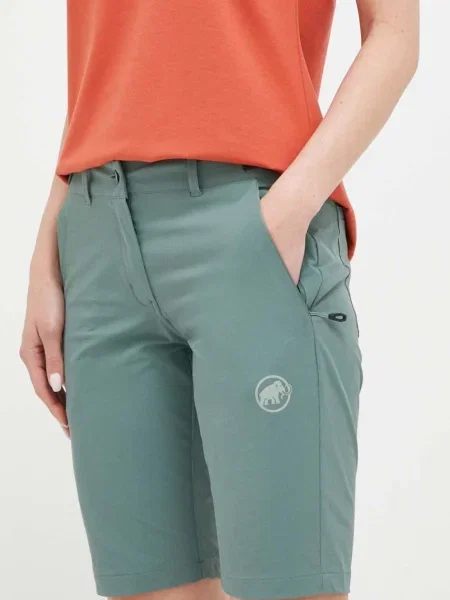 Mammut szorty outdoorowe Runbold gładkie medium waist zielony