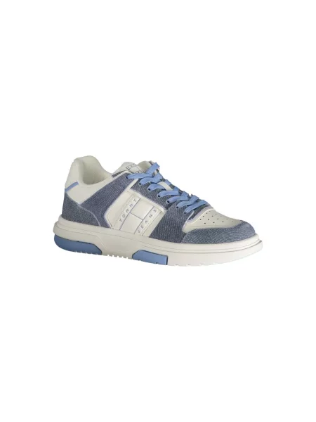 Trampki Tommy Jeans z logo skórzane niebieskie