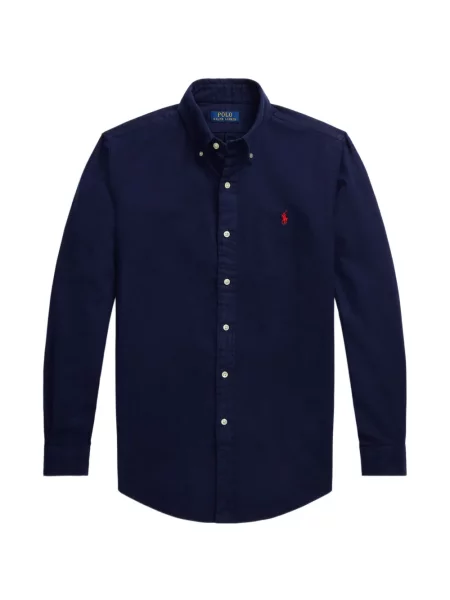 Tricou polo Polo Ralph Lauren cu glugă cu blană cu broderie roșu