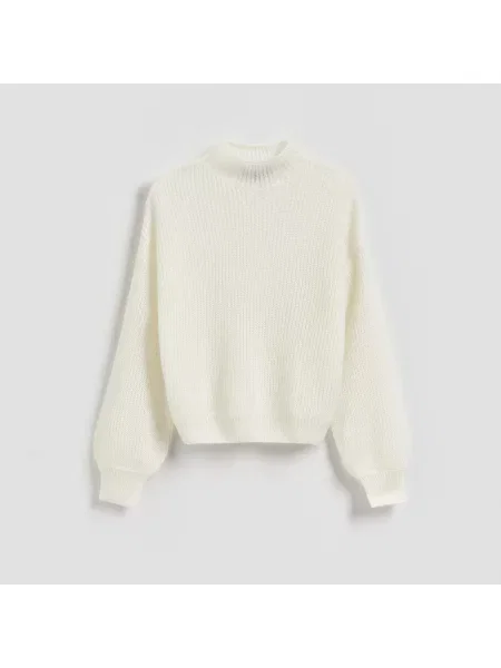 Reserved Svetr s příměsí vlny krémová