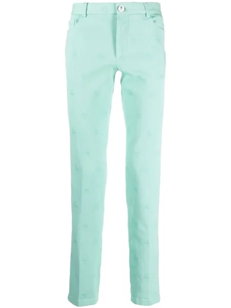 Pantaloni Philipp Plein cu broderie albastru