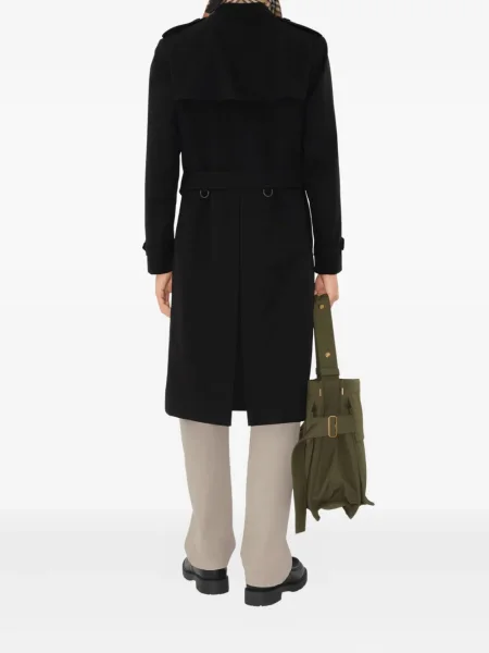 Cu centură trenci Burberry cu două rânduri de nasturi negru