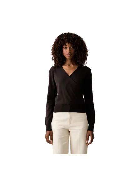 Dzianinowy sweter Twinset brązowy