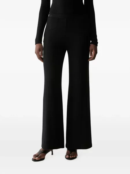 Pantaloni palazzo La Mania tricotate negru