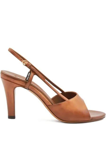 Sandale Miu Miu din piele maro