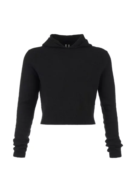 Decupat hanorac cu glugă Rick Owens tricotate negru