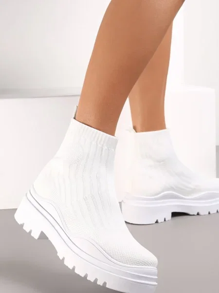 Botine cu Carâmb Ganeon albe