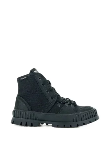 Botine Palladium cu șireturi din dantelă negru