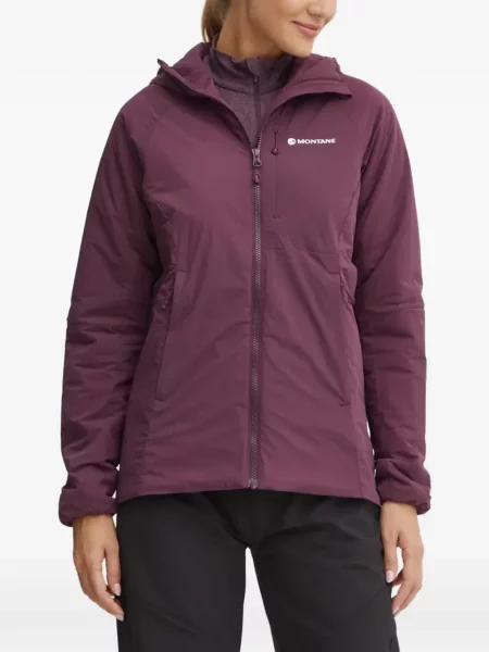 Geacă Montane cu glugă cu imagine violet