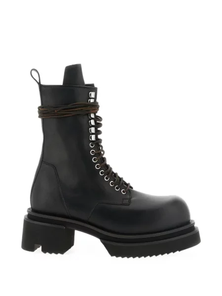 Botine Rick Owens cu șireturi din dantelă negru