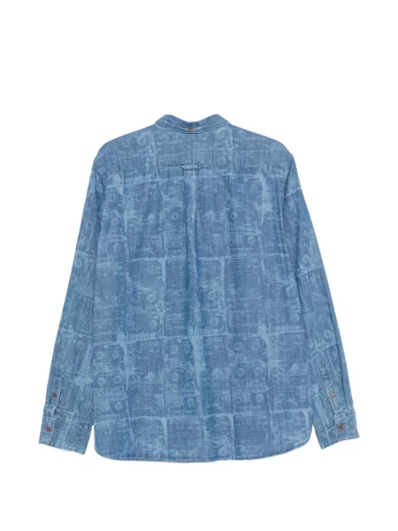 Cămașă Ps Paul Smith cu imagine albastru