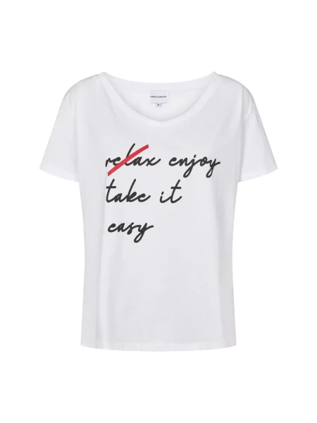 Koszulka Americandreams z okrągłym dekoltem retro biała