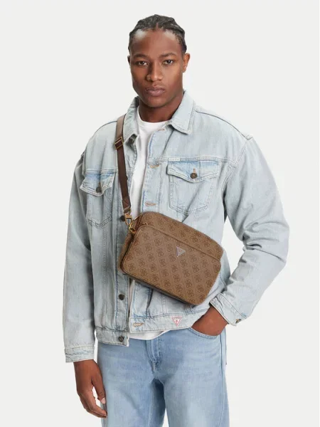 Torbica za okoli pasu Guess MILANO bež