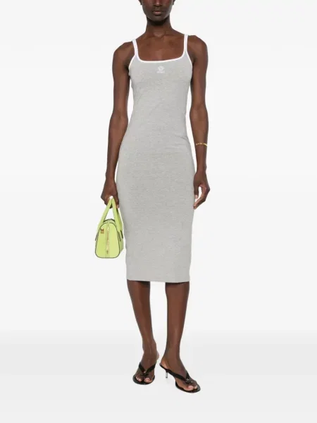 Rochie midi Versace cu broderie gri