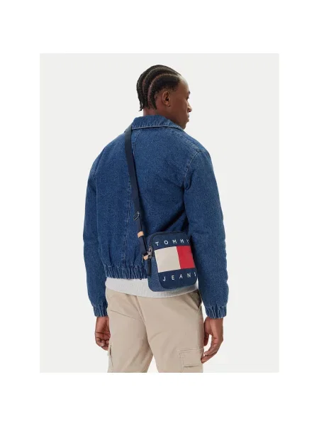 Tommy Jeans Torbica za okrog pasu Tjm Archive Denim Reporter Modra bela