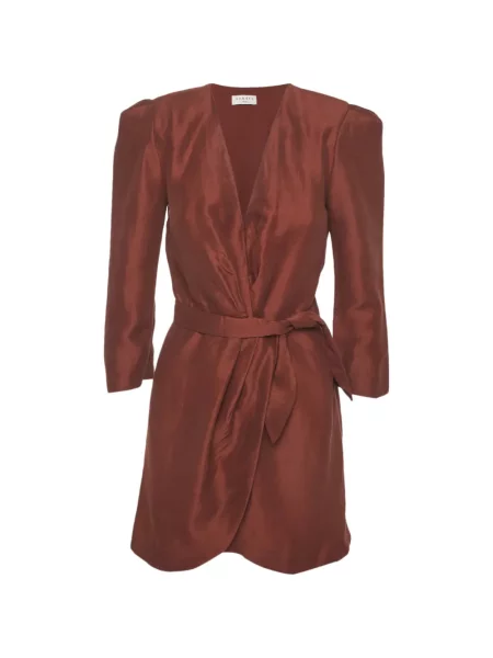 Cu centură rochie mini Sandro plic maro