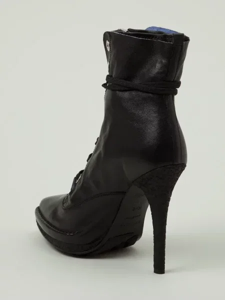 Botine Premiata cu șireturi din dantelă negru