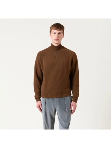 Sweter Autore wełniany brązowy