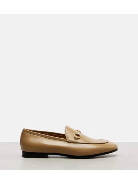 Pantofi loafer Gucci din piele bej