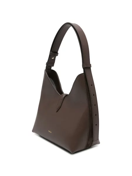 Geantă Furla din piele de căprioară maro