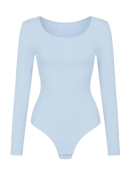 Cfab Alakformáló body Longsleeve Sculpting Bodysuit with String égkék