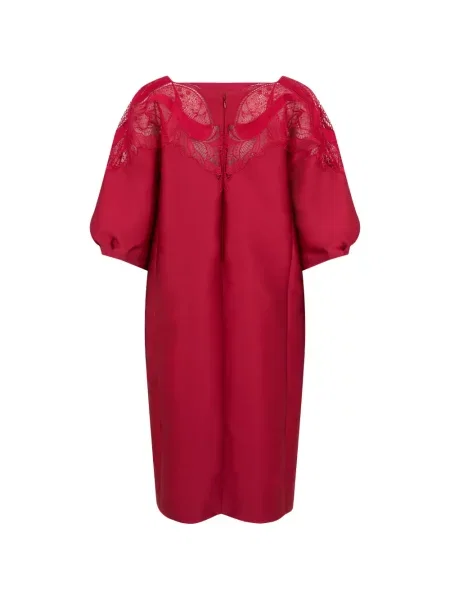 Rochie midi Alberta Ferretti din dantelă roșu
