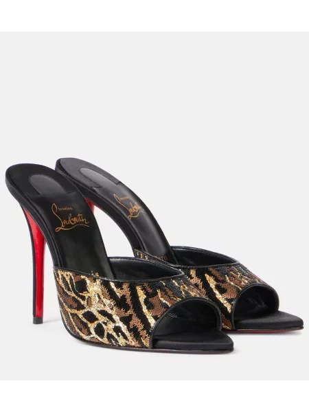 Papuci tip mules Christian Louboutin din satin