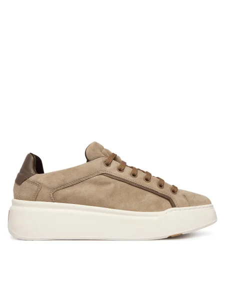 Semišové tenisky Max Mara na platforme béžová