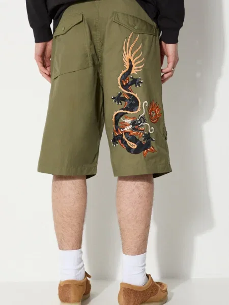 Maharishi pantaloni scurti Original Dragon Loose Snoshorts verde