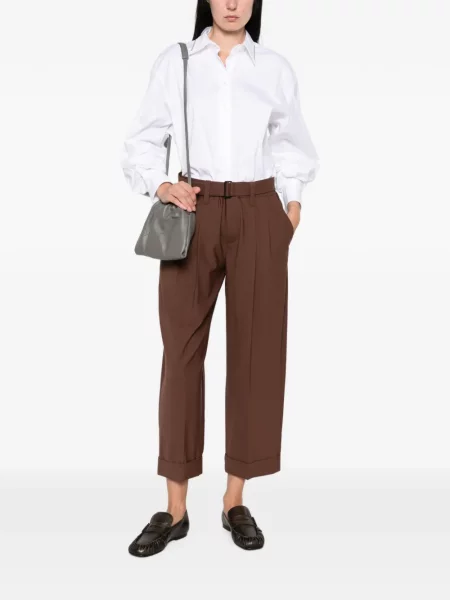 Cu centură pantaloni Brunello Cucinelli maro