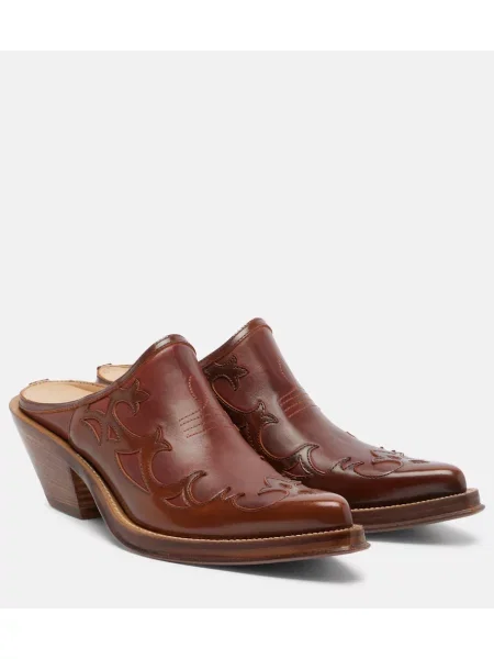 Papuci tip mules Gabriela Hearst din piele maro