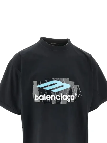 Tricou Balenciaga cu autograf negru