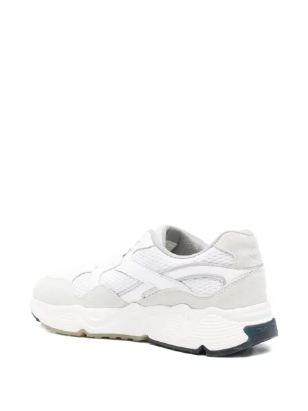 Sneakerși Gant cu șireturi din piele de căprioară alb