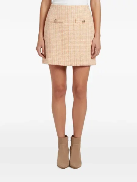 Fusta mini Maje din tweed portocaliu