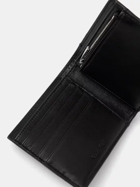 Portfel Calvin Klein skórzany z logo czarny