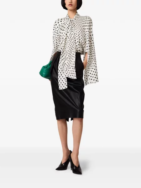 Bluză Stella Mccartney cu funde cu buline alb