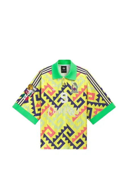 Tricou Adidas cu imagine cu imprimeu geometric galben