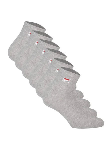 FILA Ponožky šedá / červená bílá