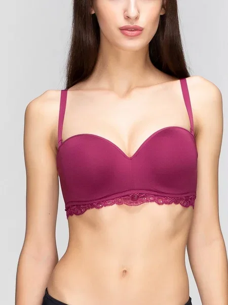 Бюстгальтер HUIT 8 Grand Jeu вишневий поліамід/поліестер
