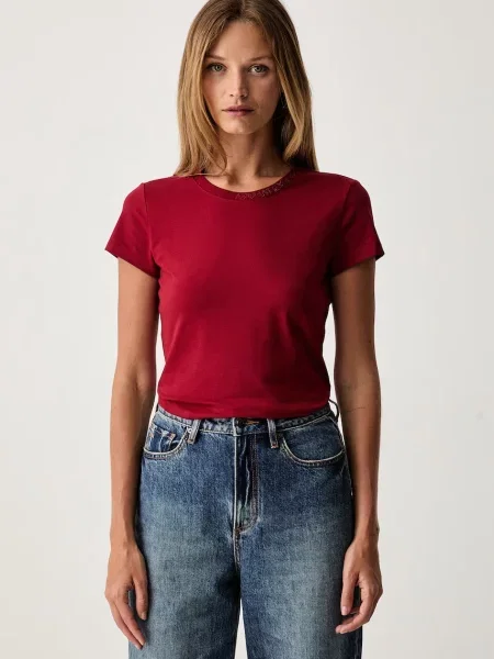 Armani Exchange tricou basic pentru femei din cu