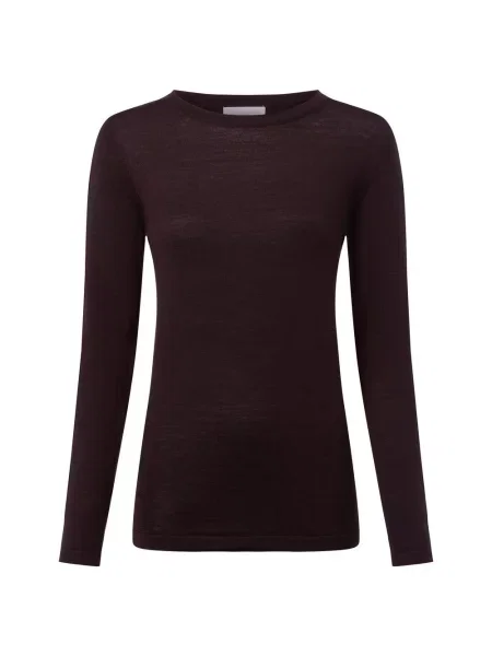 Brookshire Sweter z dzianiny merino Kobiety Wełna jednolity S brązowy