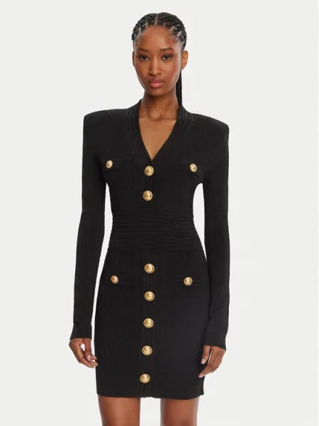 Balmain Úpletové šaty černá