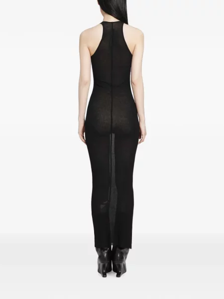 Lung rochie Rick Owens cu mâneci lungi negru