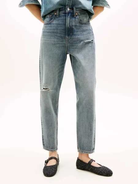 Tommy Jeans Blugi | Mom Fit albastru