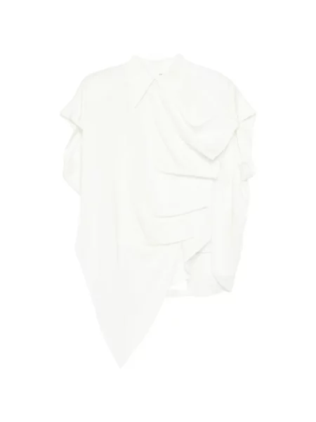 Kołnierzykowy koszula Gaz De Lin drapowana biała