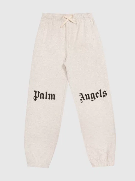 Дитячі меланжеві джогери з принтом логотипа Palm Angels сірі