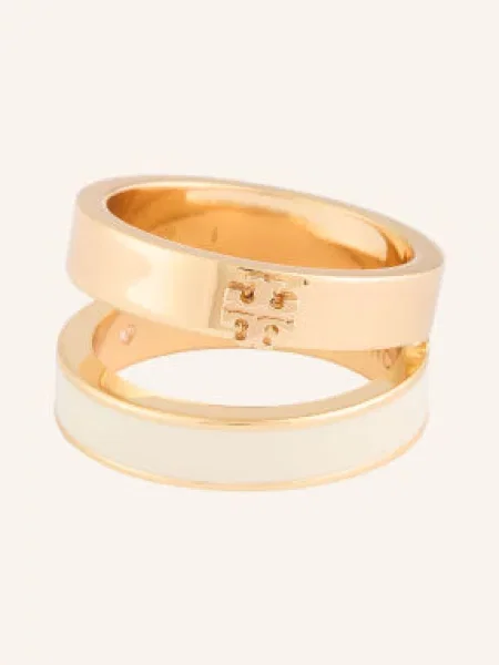 Tory Burch Prsten Icon zlatá bílá