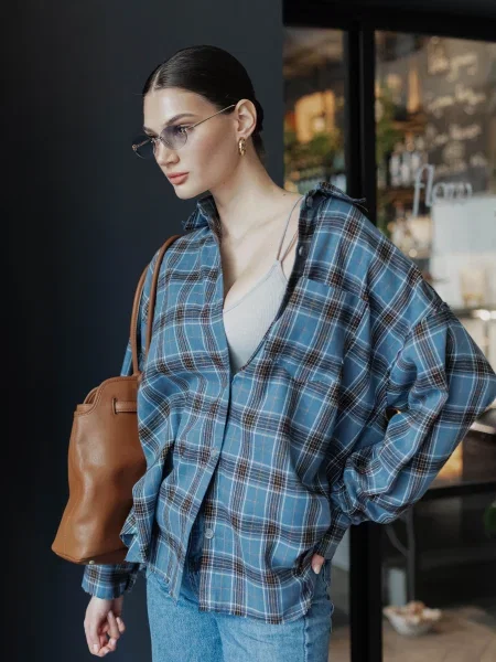 Рубашка Jadone Fashion голубая