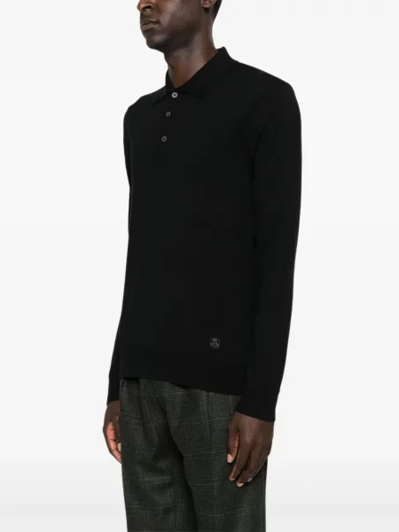 Lung tricou polo Corneliani negru