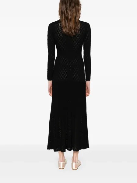 Rochie maxi Sandro tricotate de costum negru